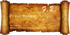Fricz Roland névjegykártya